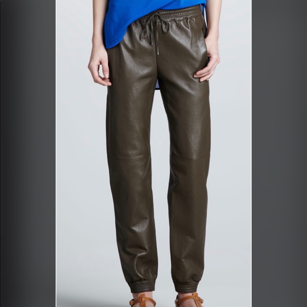 Vince genuine lamb leather joggers